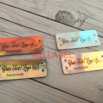 metallic leather tags